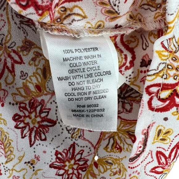 Lila Rose  Womens 1X Top Sleeveless Floral Multi Yellows Reds Off White - Picture 5 of 10